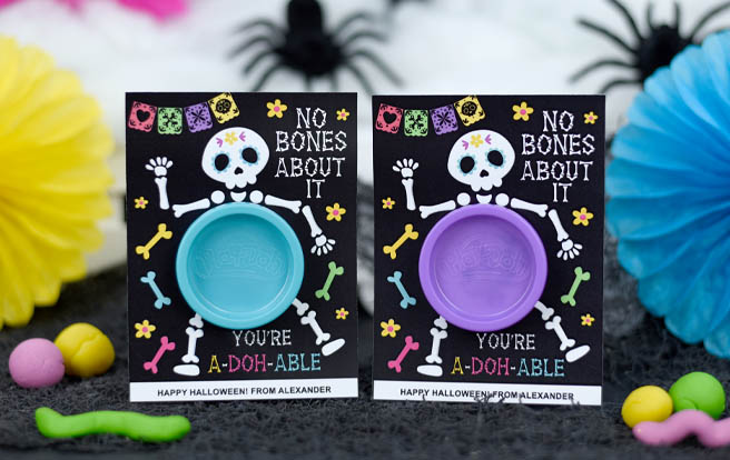 skeleton play doh holder